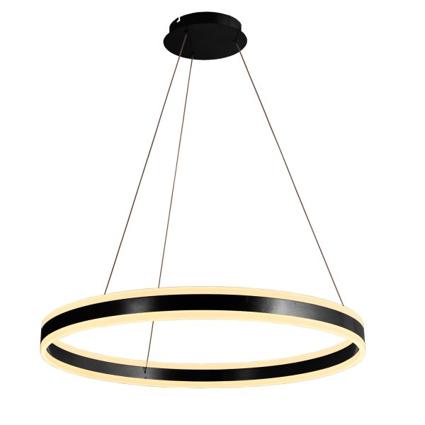 Plafonnier LED Zirka noir Ø80 cm, grand plafonnier circulaire noir LED